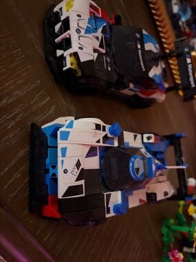 Lego White Blue Black Racing Car Set